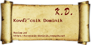 Kovácsik Dominik névjegykártya
