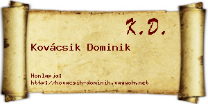 Kovácsik Dominik névjegykártya