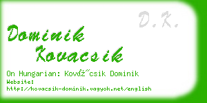 dominik kovacsik business card